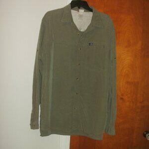 The North Face Button  Down Modal Long Sleeve Green Checked Casual Shirt size L